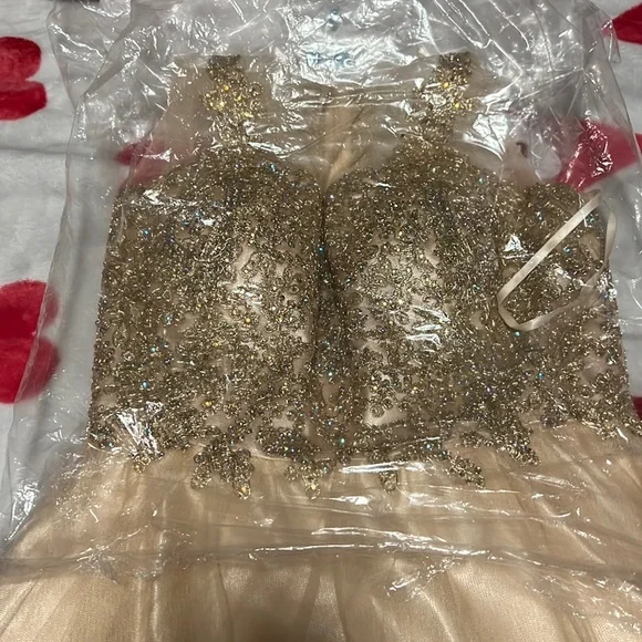 Dresses | Rose Goldgold Quinceanera Dress For A Dama | Poshmark
